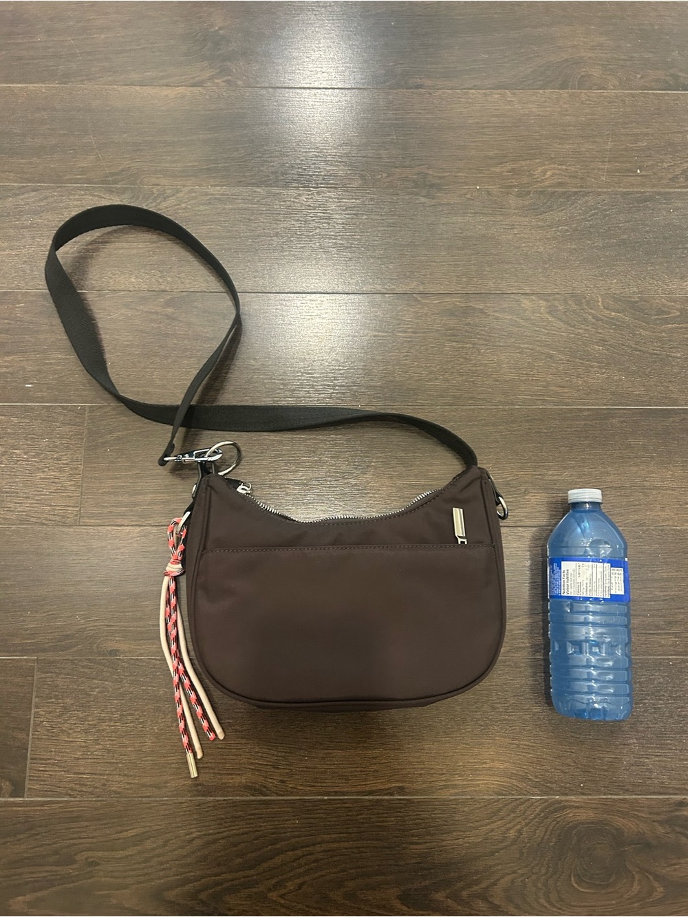 Hunter Brown Compact Shoulder Crossbody with Braided Tassel